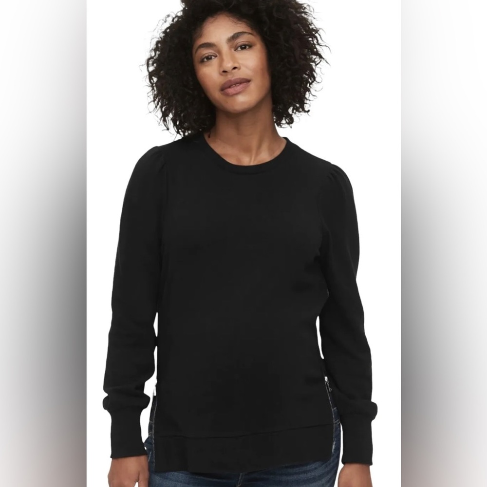 NWT Gap Maternity Nursing Sweatshirt w/Puff Sleeves and Side Zips -Sz M